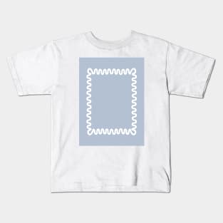 Wavy Lines - Blue White Kids T-Shirt